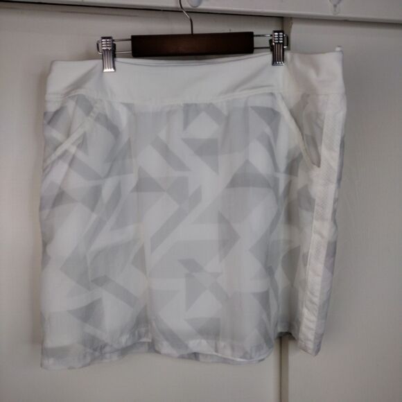Nike Dresses & Skirts - Nike Golf Tour Performance Tennis Skirt Womens Sz L White Grey Two Layer 456161